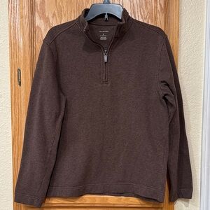 Van Heusen Men's Brown Classic Fit Quarter Zip Sweater - Size Small